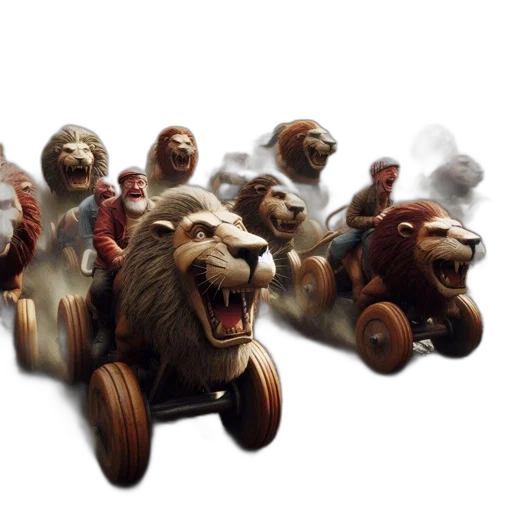 3d render, concept art, fantasy art, photorealistic, crowded, stadium, riders, control transparent PNG cut-out