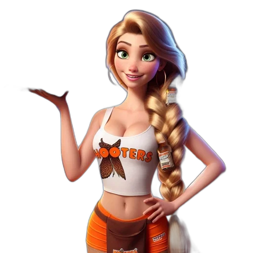 staff, dress, animal, fantasy art, 3d render, concept art, cartoon, princess transparent PNG cut-out