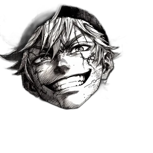 face, mask, crown, creature, comic book art, concept art, photorealistic, anime transparent PNG cut-out