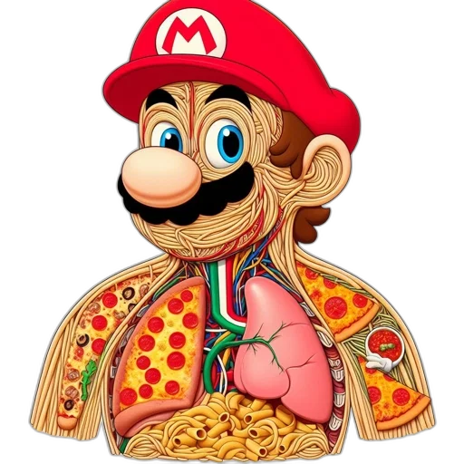 food, animal, mask, face, 3d render, concept art, pixel art, cartoon transparent PNG cut-out