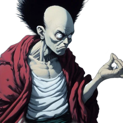 face, mask, staff, jacket, concept art, comic book art, cartoon, anime transparent PNG cut-out
