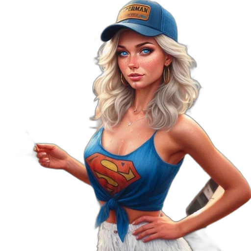hat, dress, face, staff, comic book art, fantasy art, concept art, cartoon transparent PNG cut-out