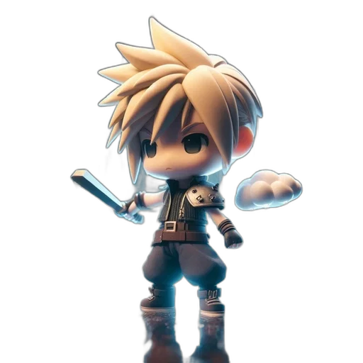 weapon, staff, sword, concept art, 3d render, fantasy art, pixel art, chibi-styled transparent PNG cut-out