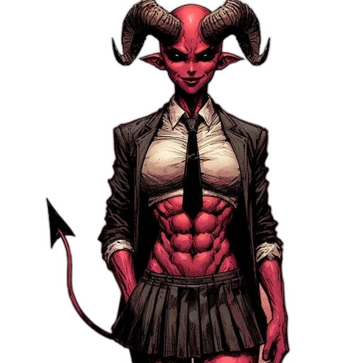 comic book art, concept art, fantasy art, pixel art, red, dark, individual, demonic transparent PNG cut-out