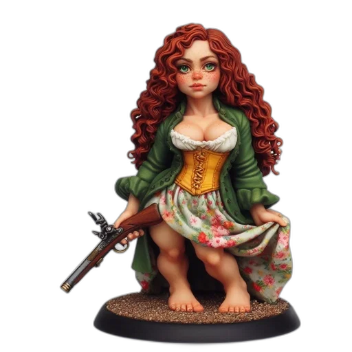 fantasy art, concept art, 3d render, photorealistic, young, woman, figurine, adorned transparent PNG cut-out