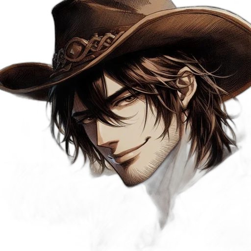 hat, face, mask, fantasy art, photorealistic, concept art, comic book art, earth tones transparent PNG cut-out