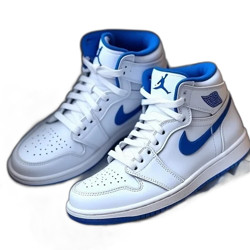 shoes, 3d render, photorealistic, blue transparent PNG cut-out