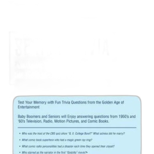 senior, trivia, fun, questions, golden, age, entertainment, book transparent PNG cut-out