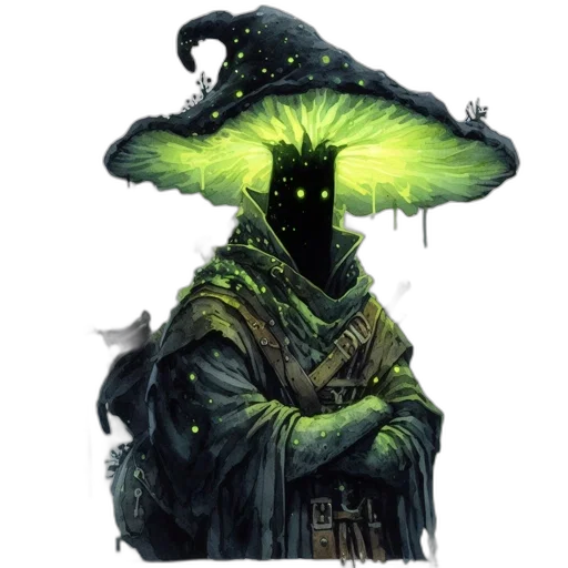 staff, hat, creature, mask, concept art, fantasy art, pixel art, cyberpunk transparent PNG cut-out