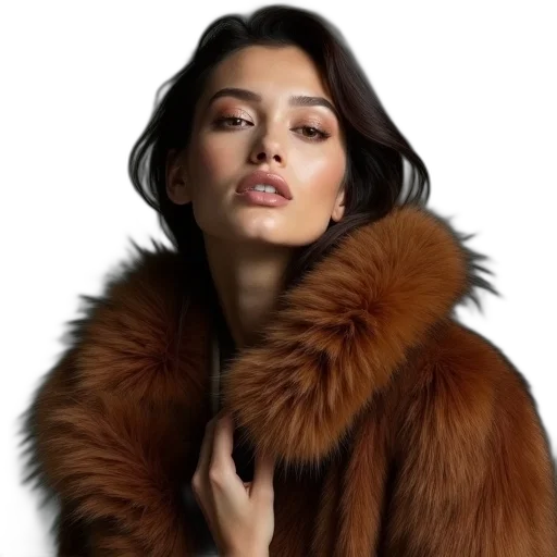 jacket, jewelry, face, hair transparent PNG cut-out