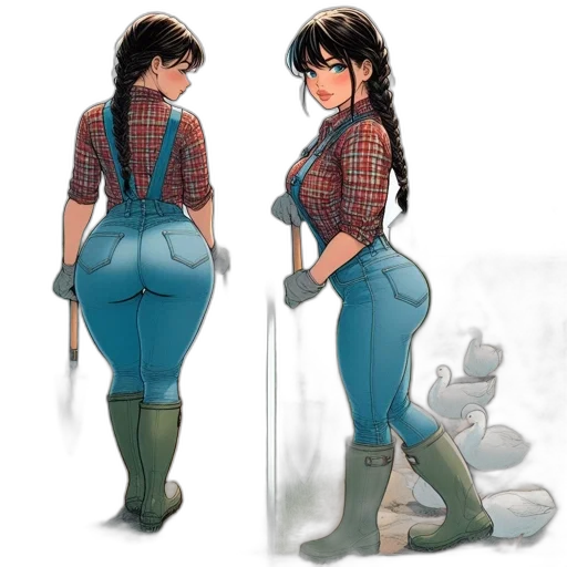 concept art, comic book art, fantasy art, watercolor, blue, young, woman, holds transparent PNG cut-out