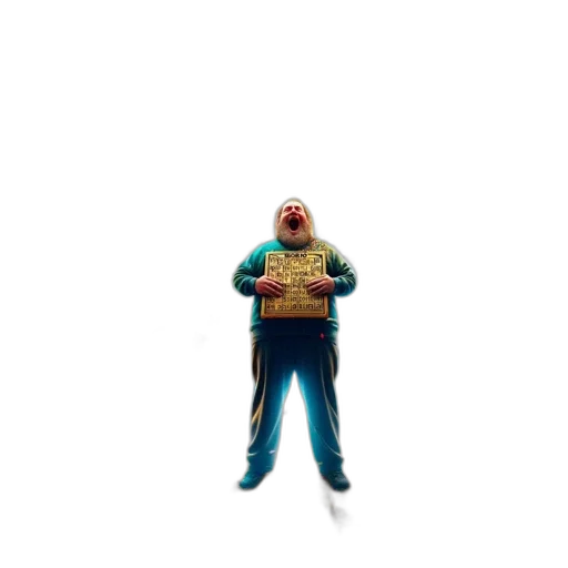 creature, jacket, mask, staff, 3d render, concept art, pixel art, outer space transparent PNG cut-out