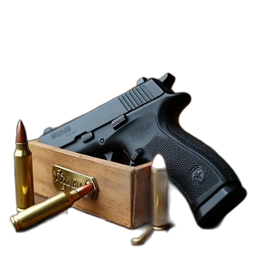 weapon, 3d render, photorealistic, box transparent PNG cut-out