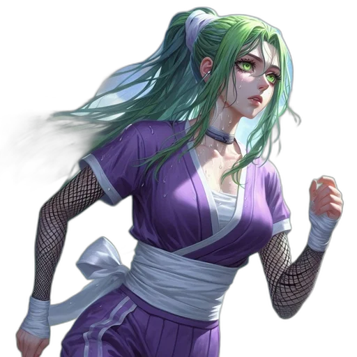 staff, dress, concept art, fantasy art, cyberpunk, comic book art, green, pastel transparent PNG cut-out