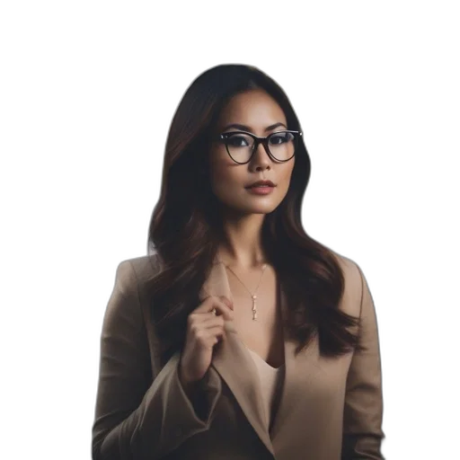staff, jacket, jewelry, face, photorealistic, woman, beige, blazer transparent PNG cut-out