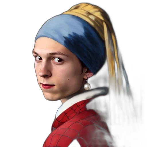 face, hat, mask, hair, photorealistic, concept art, fantasy art, comic book art transparent PNG cut-out