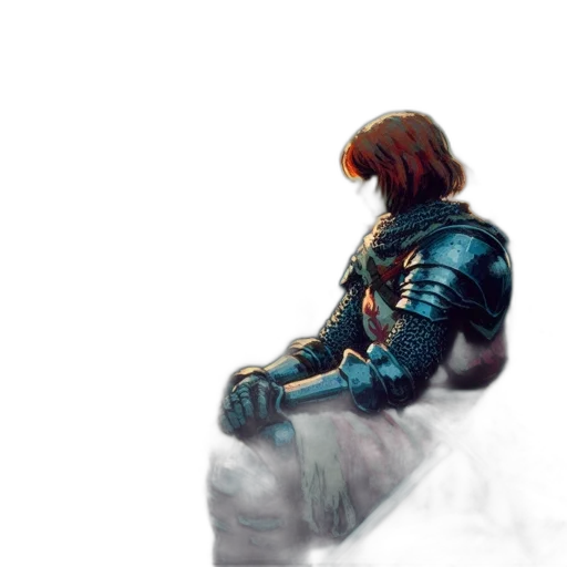jacket, robot, sword, weapon, concept art, watercolor, comic book art, cyberpunk transparent PNG cut-out