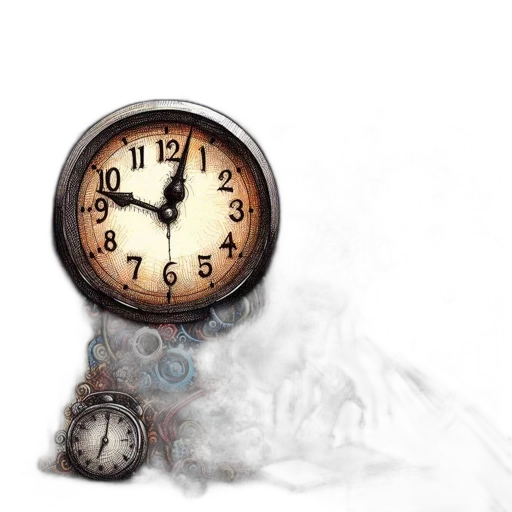 photorealistic, 3d render, concept art, elaborate, artwork, features, central, clock transparent PNG cut-out