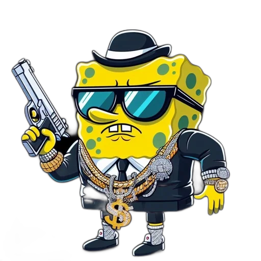 weapon, jacket, staff, animal, concept art, cartoon, cyberpunk, sophisticated transparent PNG cut-out