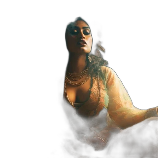 dress, jewelry, fantasy art, concept art, photorealistic, 3d render, fire, fog transparent PNG cut-out
