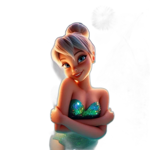 dress, jewelry, crown, 3d render, concept art, fantasy art, cartoon, underwater transparent PNG cut-out