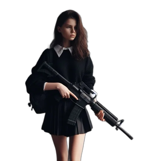 jacket, weapon, dress, staff, concept art, photorealistic, pixel art, 3d render transparent PNG cut-out