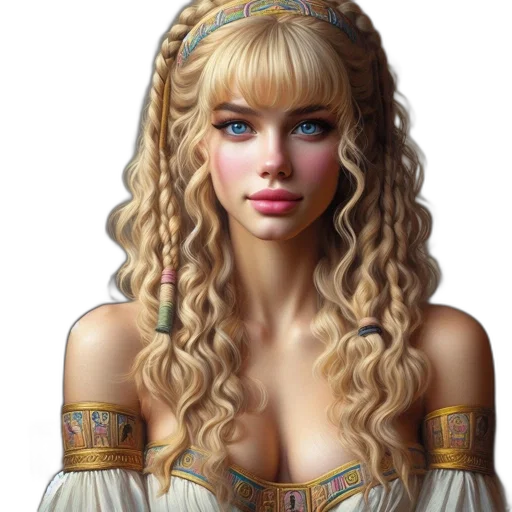 jewelry, dress, face, crown, fantasy art, photorealistic, oil painting, concept art transparent PNG cut-out