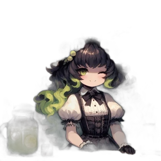 staff, dress, hair, mask, pixel art, concept art, fantasy art, anime transparent PNG cut-out
