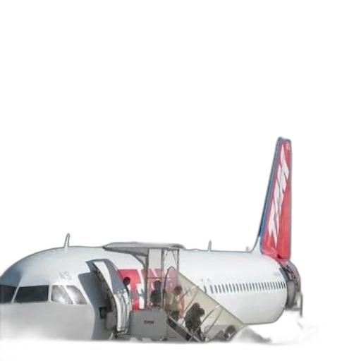 3d render, tam, airlines, airplane, parked, tarmac, passengers, boarding transparent PNG cut-out