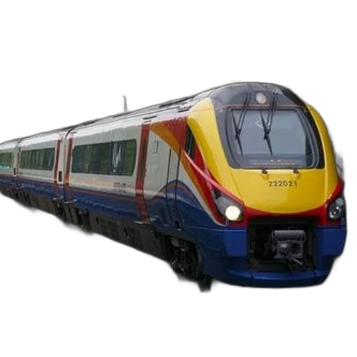 weapon, 3d render, photorealistic, concept art, modern, passenger, train, colorful transparent PNG cut-out
