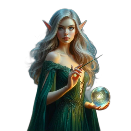 staff, jewelry, dragon, dress, fantasy art, concept art, pixel art, comic book art transparent PNG cut-out
