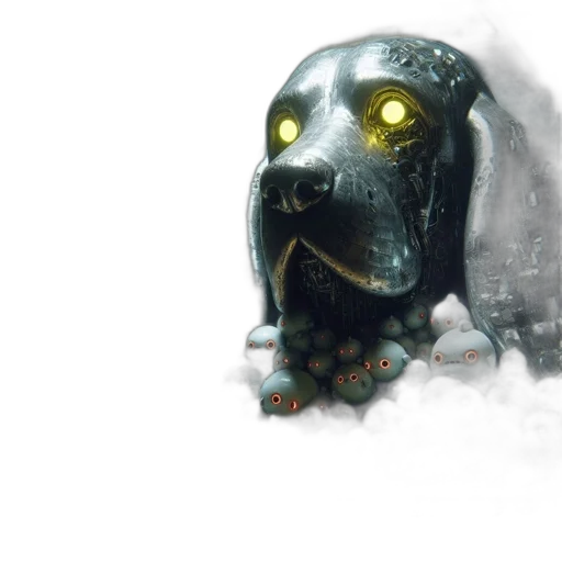 robot, mask, creature, animal, concept art, fantasy art, watercolor, 3d render transparent PNG cut-out