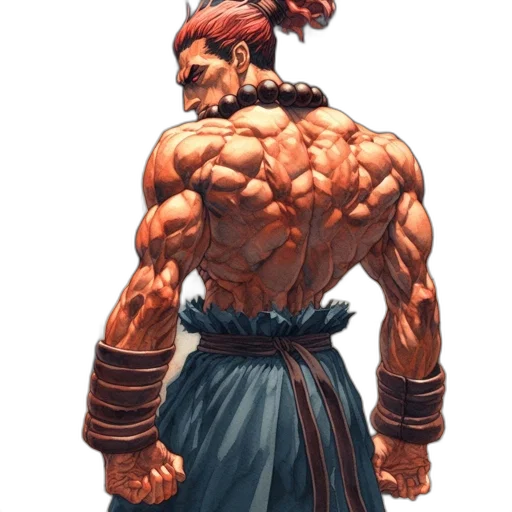 creature, concept art, fantasy art, comic book art, pixel art, red, muscular, male transparent PNG cut-out