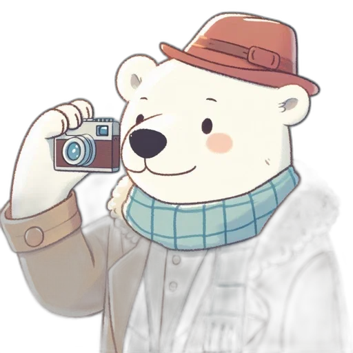 staff, animal, hat, jacket, watercolor, concept art, cartoon, pixel art transparent PNG cut-out