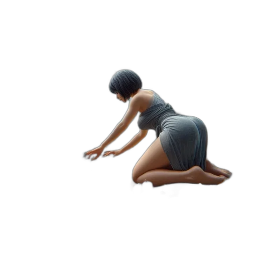 peculiar, scene, features, woman, peering, into, magnifying, glass transparent PNG cut-out