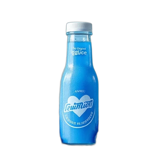 bottle, food, weapon, jacket, vaporwave, 3d render, blue, original transparent PNG cut-out