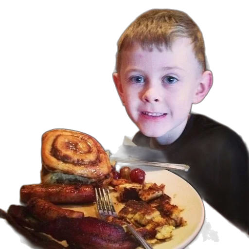 food, face, creature, animal, photorealistic, young, boy, smiles transparent PNG cut-out