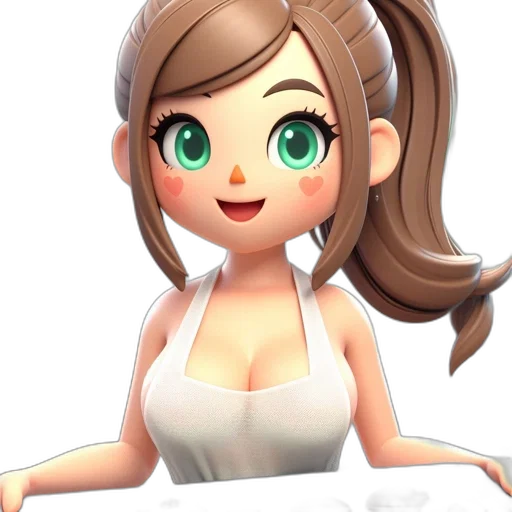 staff, dress, face, 3d render, concept art, cartoon, pixel art, image transparent PNG cut-out