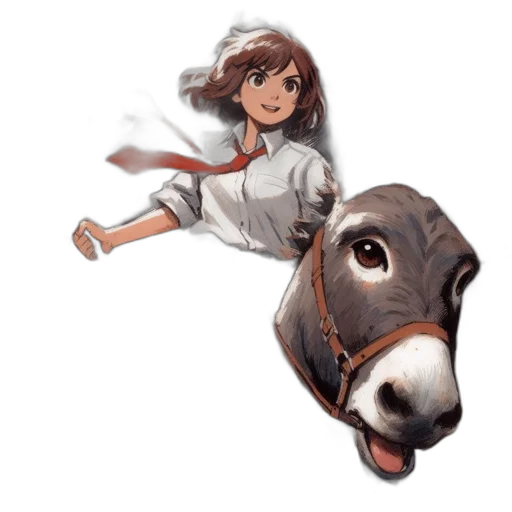 animal, creature, staff, face, concept art, anime, watercolor, photorealistic transparent PNG cut-out