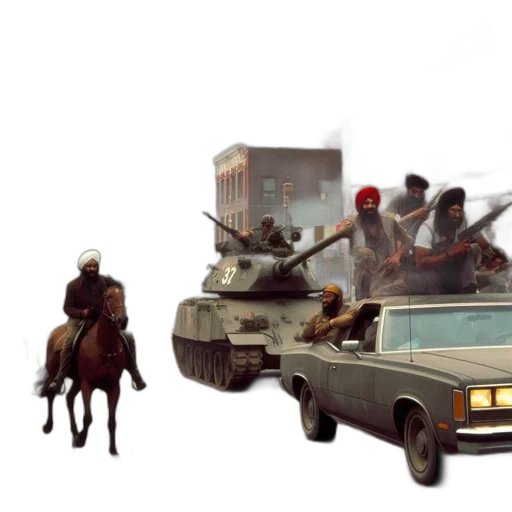 car, weapon, concept art, photorealistic, comic book art, city street, intense, urban transparent PNG cut-out