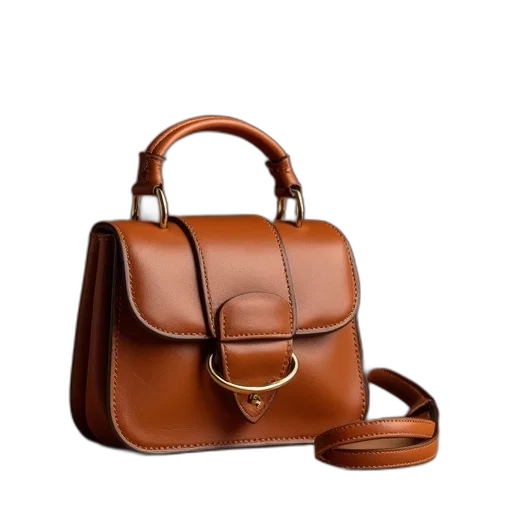 earth tones, small, leather, ring, bag, dark, caramel transparent PNG cut-out