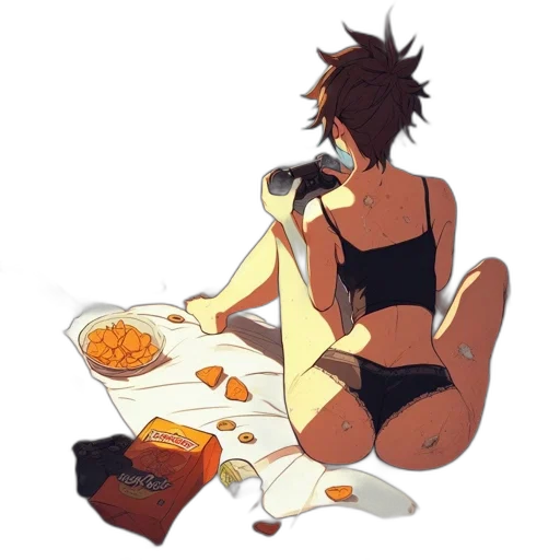 food, concept art, pixel art, anime, cartoon, neon lights, fire, outer space transparent PNG cut-out