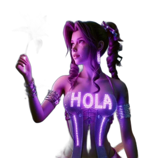 dress, concept art, vaporwave, fantasy art, pixel art, neon lights, woman, wavy transparent PNG cut-out