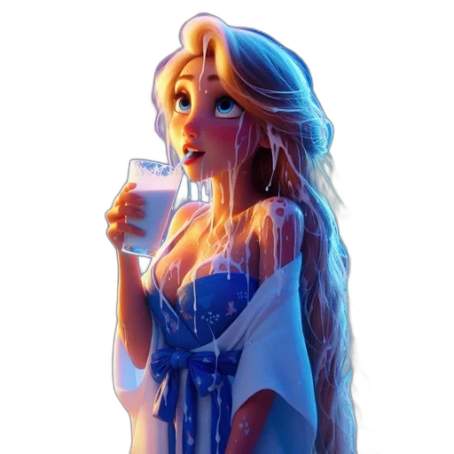 dress, bottle, concept art, fantasy art, pixel art, 3d render, underwater, blue transparent PNG cut-out