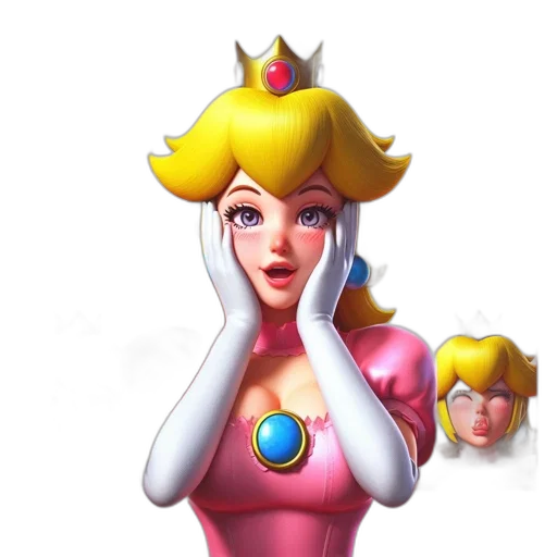 crown, dress, face, jewelry, concept art, 3d render, pixel art, fantasy art transparent PNG cut-out