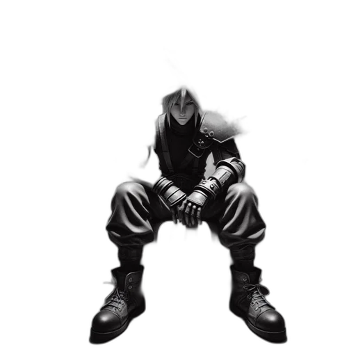 jacket, mask, shoes, robot, concept art, comic book art, pixel art, photorealistic transparent PNG cut-out