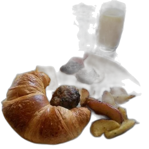food, crown, jewelry, photorealistic, plate, croissant, cheese, sausage transparent PNG cut-out