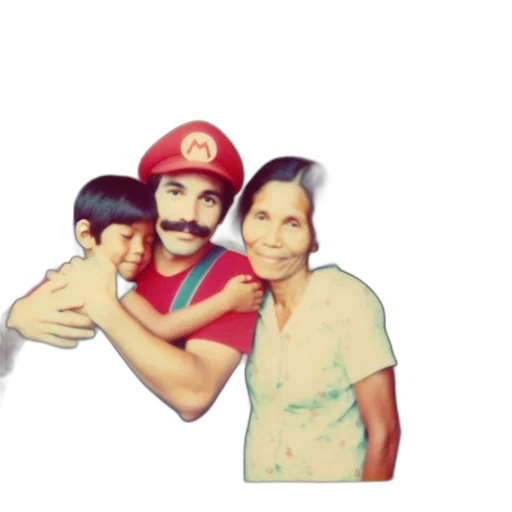 pixel art, 3d render, photorealistic, concept art, old, photograph, displays, family transparent PNG cut-out