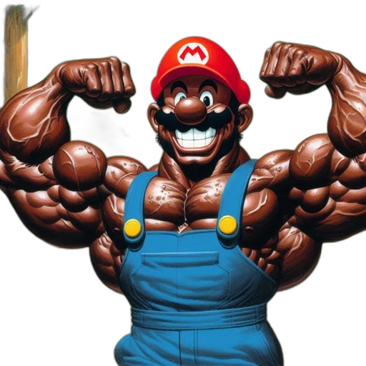 weapon, animal, concept art, comic book art, pixel art, 3d render, mario, depicted transparent PNG cut-out