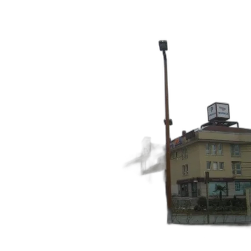 building, umbrella, robot, staff, 3d render, photorealistic, concept art, pixel art transparent PNG cut-out